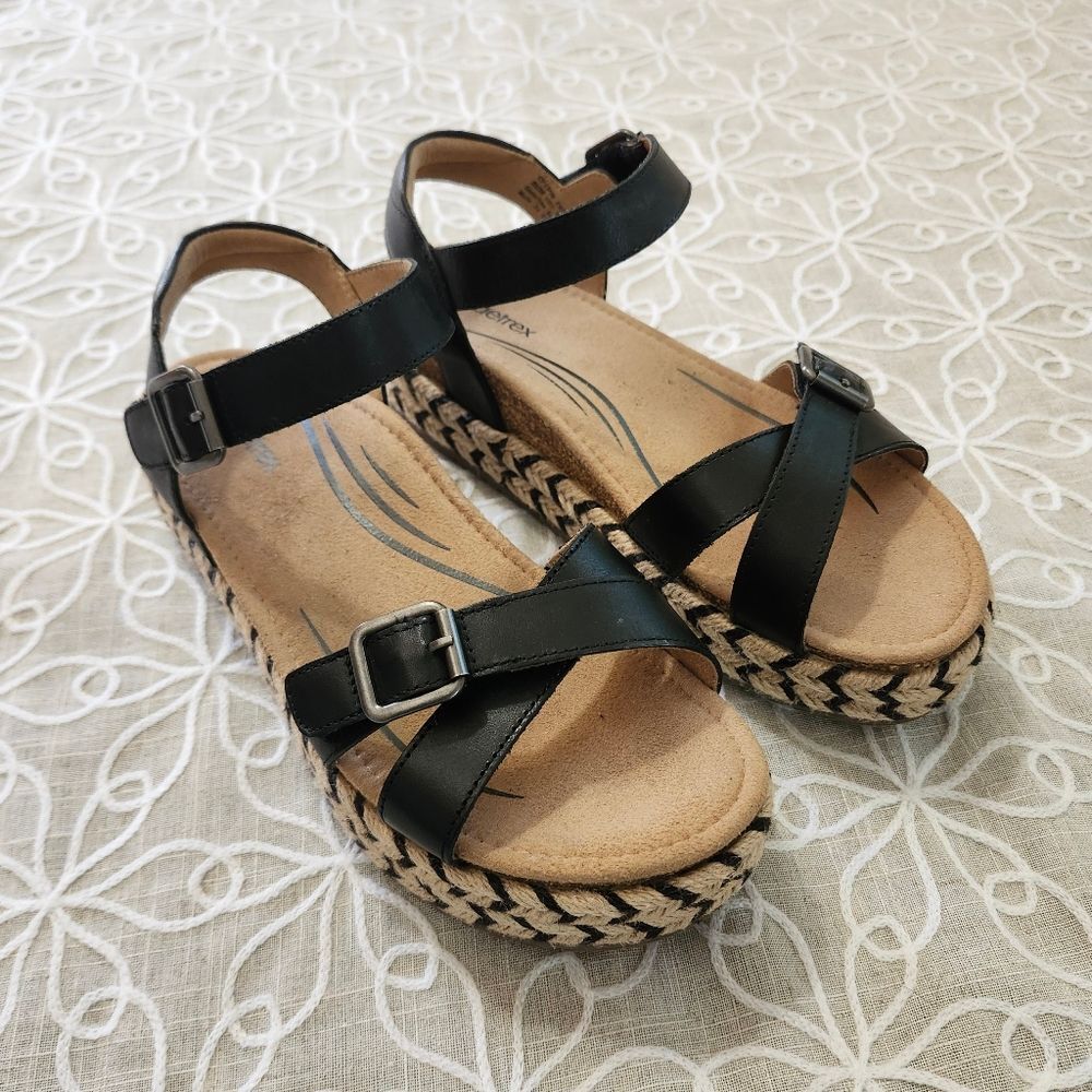 Aetrex Women's Paula Espadrilles Platform Sandals Orthopedic Wedges - Picture 2 of 16